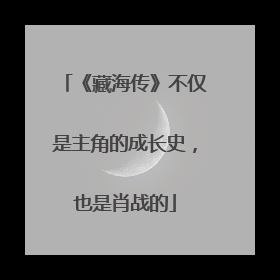 《藏海传》不仅是主角的成长史，也是肖战的