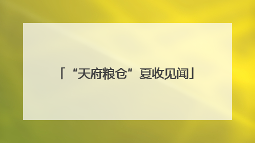 “天府粮仓”夏收见闻