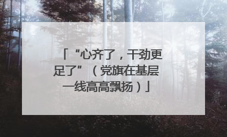 “心齐了，干劲更足了”（党旗在基层一线高高飘扬）