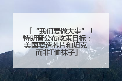 “我们要做大事”！特朗普公布政策目标：美国要造芯片和坦克 而非T恤袜子