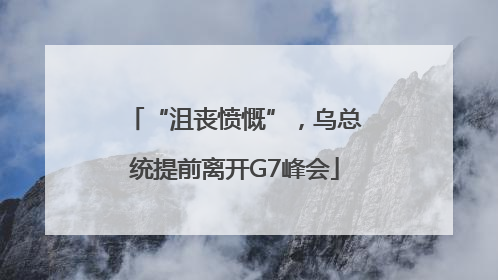 “沮丧愤慨”，乌总统提前离开G7峰会