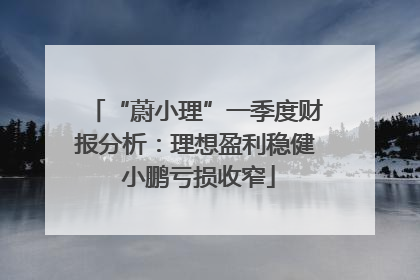 “蔚小理”一季度财报分析：理想盈利稳健 小鹏亏损收窄