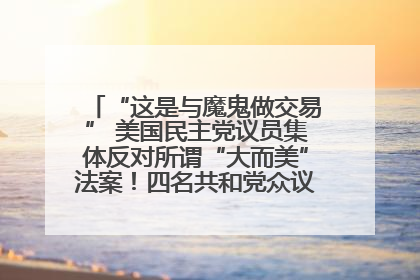 “这是与魔鬼做交易” 美国民主党议员集体反对所谓“大而美”法案！四名共和党众议员投反对票