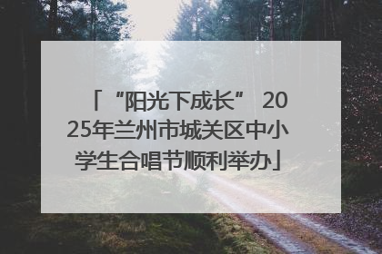 “阳光下成长” 2025年兰州市城关区中小学生合唱节顺利举办