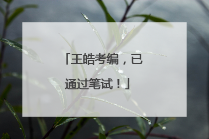 王皓考编，已通过笔试！