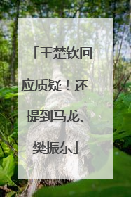 王楚钦回应质疑！还提到马龙、樊振东