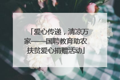 爱心传递，清凉万家——国聘教育助农扶贫爱心捐赠活动