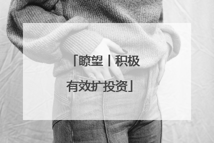 瞭望丨积极有效扩投资