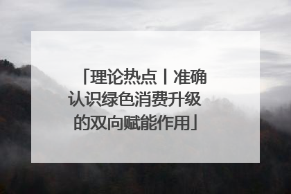 理论热点丨准确认识绿色消费升级的双向赋能作用