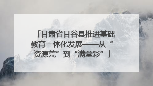 甘肃省甘谷县推进基础教育一体化发展——从“资源荒”到“满堂彩”