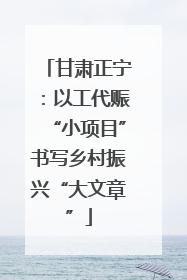 甘肃正宁：以工代赈“小项目”书写乡村振兴“大文章”