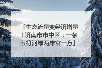 生态流量变经济增量！济南市市中区：一条玉符河绿两岸富一方