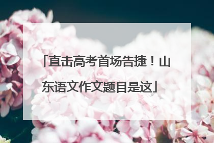直击高考首场告捷！山东语文作文题目是这
