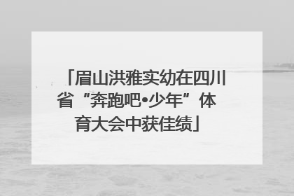 眉山洪雅实幼在四川省“奔跑吧•少年”体育大会中获佳绩