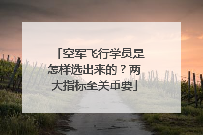 空军飞行学员是怎样选出来的？两大指标至关重要