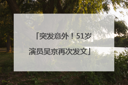 突发意外！51岁演员吴京再次发文