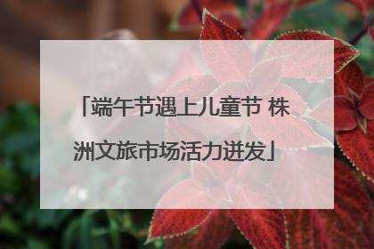 端午节遇上儿童节 株洲文旅市场活力迸发