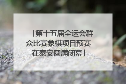 第十五届全运会群众比赛象棋项目预赛在泰安圆满闭幕