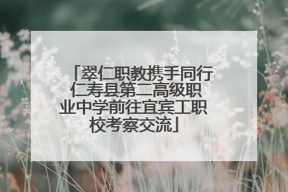 翠仁职教携手同行 仁寿县第二高级职业中学前往宜宾工职校考察交流