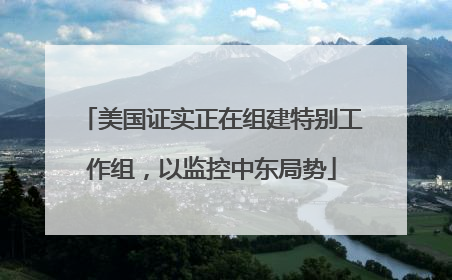 美国证实正在组建特别工作组，以监控中东局势