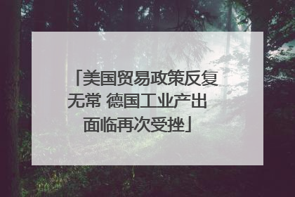 美国贸易政策反复无常 德国工业产出面临再次受挫
