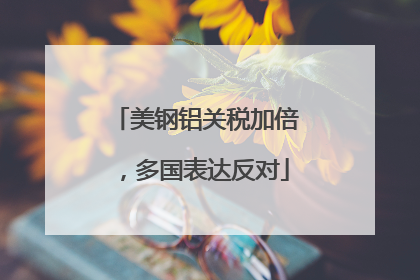 美钢铝关税加倍，多国表达反对