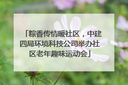 粽香传情暖社区，中建四局环境科技公司举办社区老年趣味运动会
