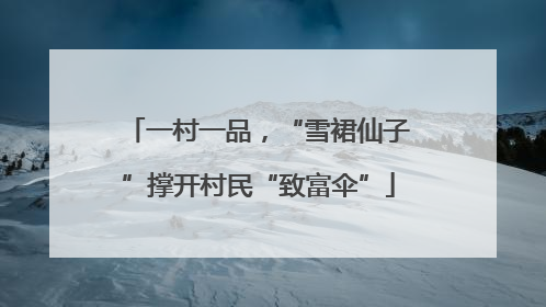 一村一品，“雪裙仙子”撑开村民“致富伞”