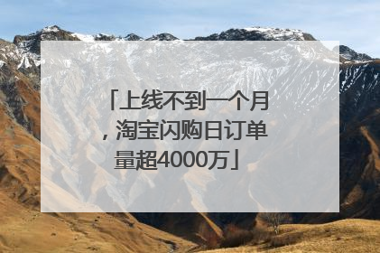 上线不到一个月，淘宝闪购日订单量超4000万