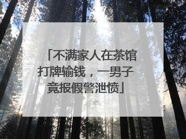 不满家人在茶馆打牌输钱，一男子竟报假警泄愤