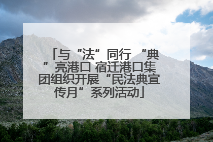 与“法”同行 “典”亮港口 宿迁港口集团组织开展“民法典宣传月”系列活动