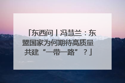 东西问丨冯慧兰：东盟国家为何期待高质量共建“一带一路”？