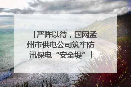 严阵以待，国网孟州市供电公司筑牢防汛保电“安全堤”