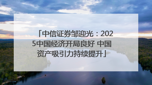 中信证券邹迎光：2025中国经济开局良好 中国资产吸引力持续提升