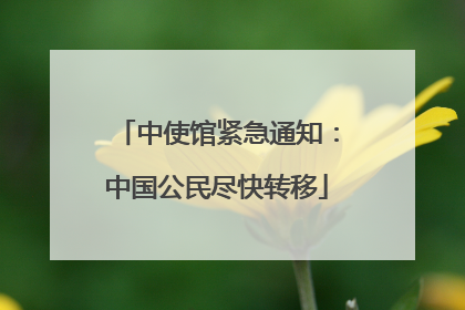 中使馆紧急通知：中国公民尽快转移