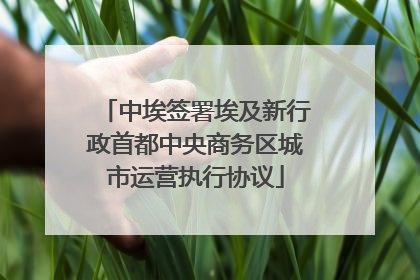 中埃签署埃及新行政首都中央商务区城市运营执行协议