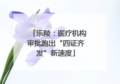 乐陵：医疗机构审批跑出“四证齐发”新速度