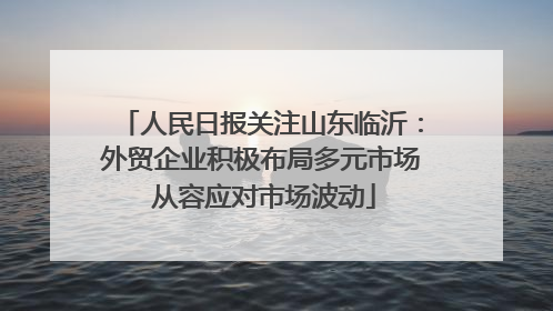 人民日报关注山东临沂：外贸企业积极布局多元市场 从容应对市场波动