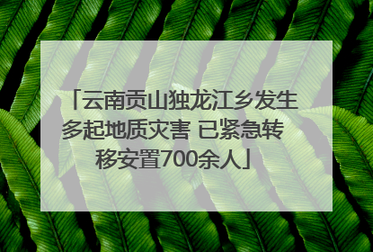 云南贡山独龙江乡发生多起地质灾害 已紧急转移安置700余人