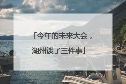 今年的未来大会，湖州谈了三件事