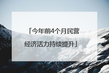 今年前4个月民营经济活力持续提升