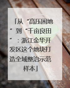 从“高压困地”到“千亩良田”：浙江金华开发区这个地块打造全域整治示范样本