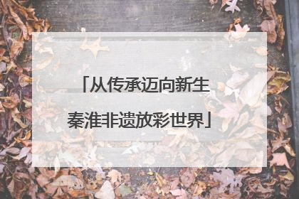 从传承迈向新生 秦淮非遗放彩世界