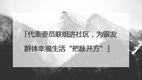 代表委员联组进社区，为银发群体幸福生活“把脉开方”