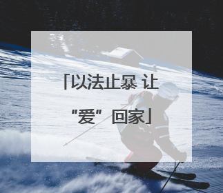以法止暴 让“爱”回家