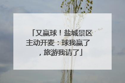 又赢球！盐城景区主动开麦：球我赢了，旅游我请了