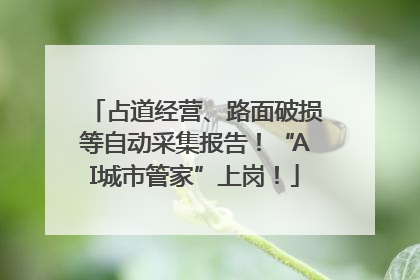 占道经营、路面破损等自动采集报告！“AI城市管家”上岗！