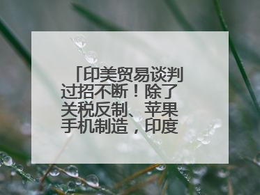 印美贸易谈判过招不断！除了关税反制、苹果手机制造，印度最新要价来了