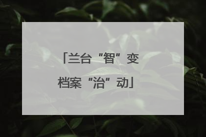 兰台“智”变 档案“治”动