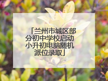 兰州市城区部分初中学校启动小升初电脑随机派位录取